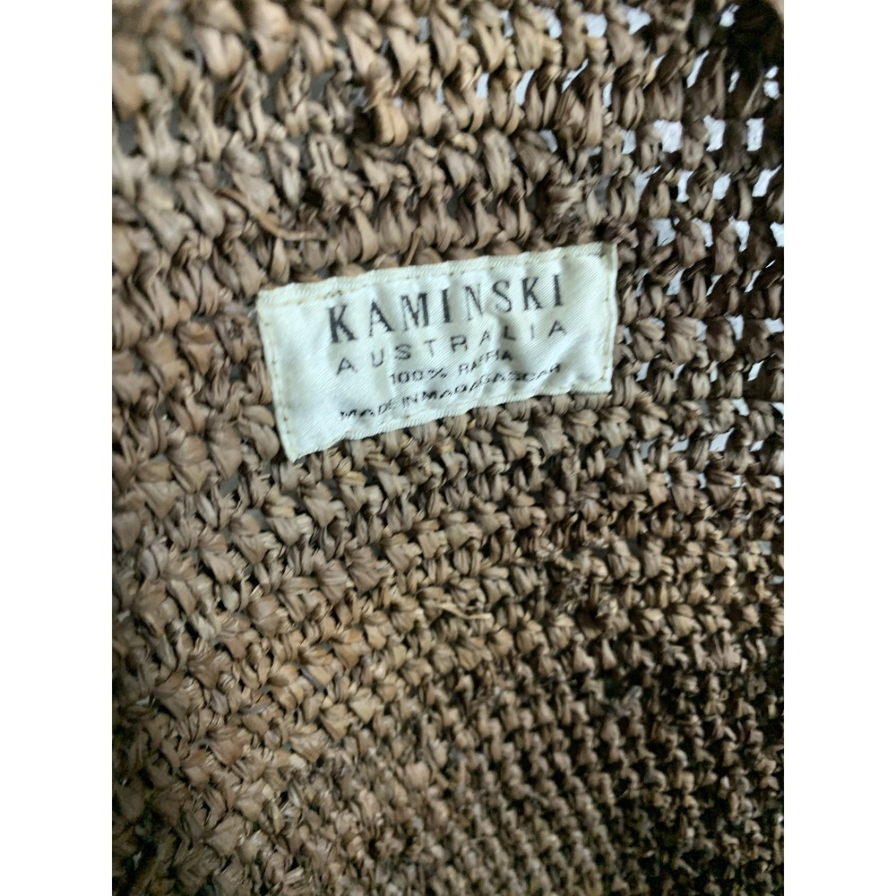 Helen Kaminski Australia Raffia Crochet Hobo Bag Brown Shoulder Tote Handbag - Picture 7 of 11